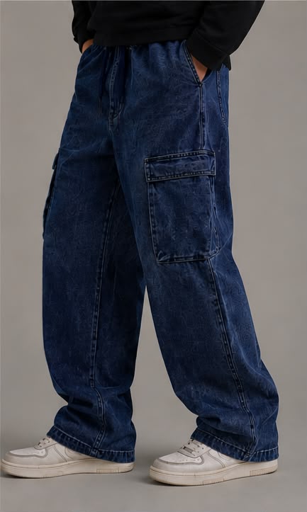 Navy blue baggy cargo