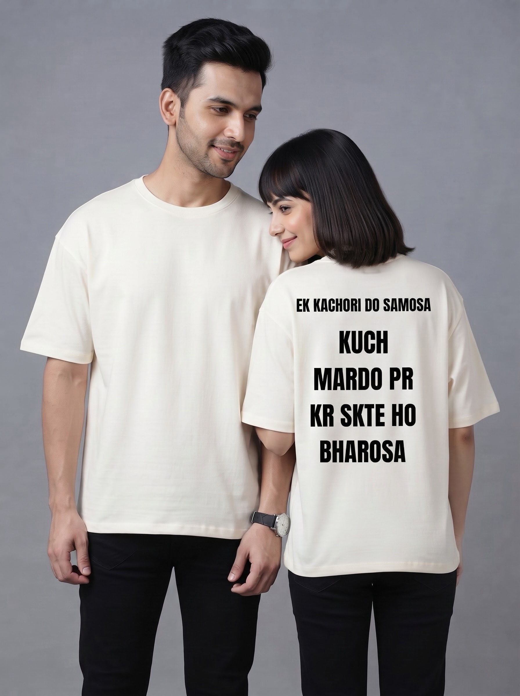 Couples Oversized t SHIRT WITH DTF PRINT