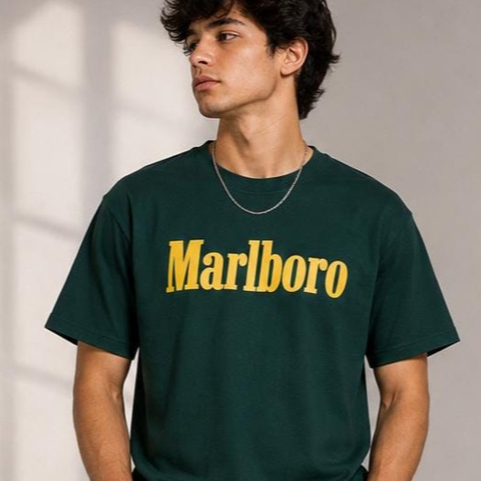 Dark Green Marlboro Oversized T-Shirt