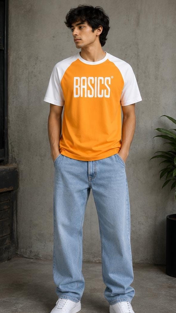 Orange & White BASICS Raglan T-Shirt