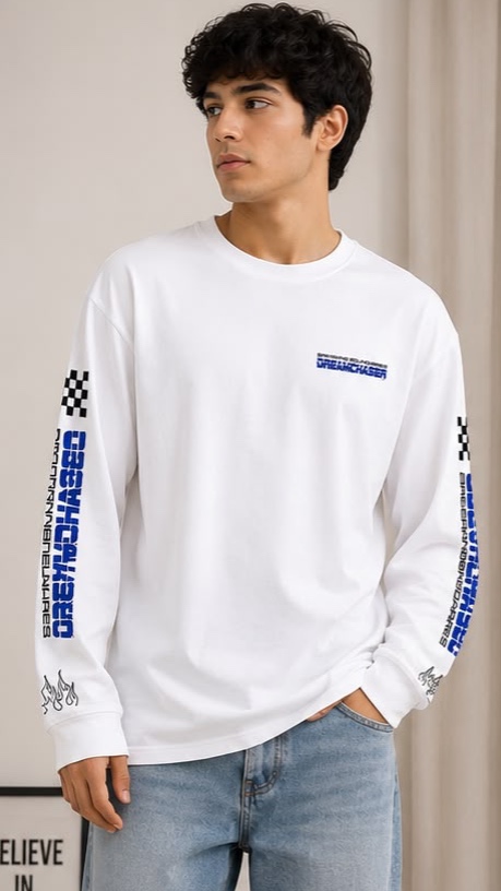 Dreamchaser Oversized Unisex Graphic Full Sleeve T-Shirt