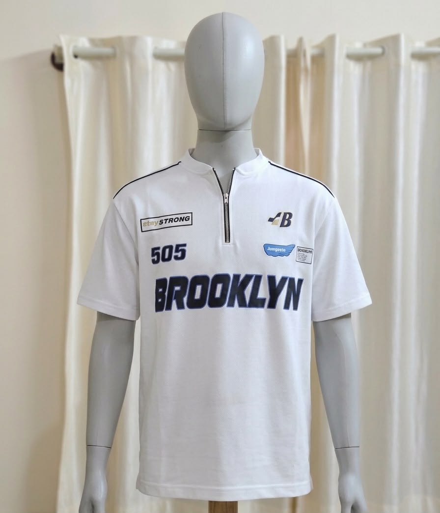 Brooklyn Graphic Quarter-Zip Polo Tee