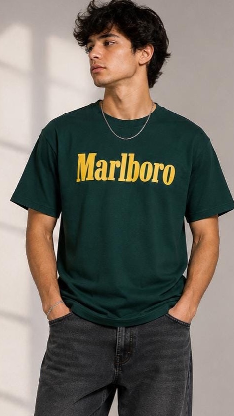 Dark Green Marlboro Oversized T-Shirt